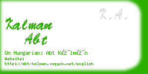 kalman abt business card